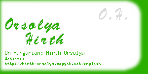 orsolya hirth business card